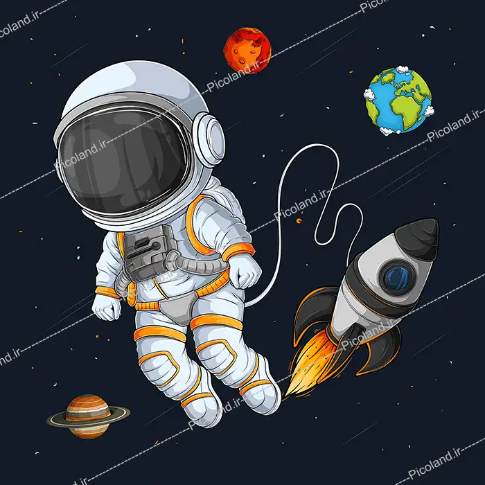 تصویر 8k فضانورد مینیمال کد 0131