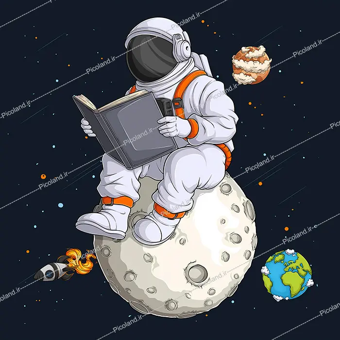 تصویر 8k فضانورد مینیمال کد 0132