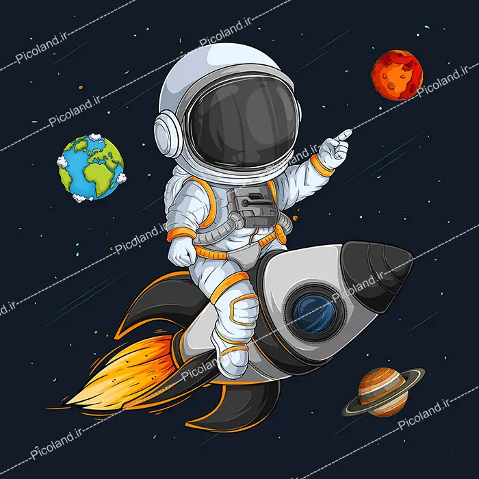 تصویر 8k فضانورد مینیمال کد 0134
