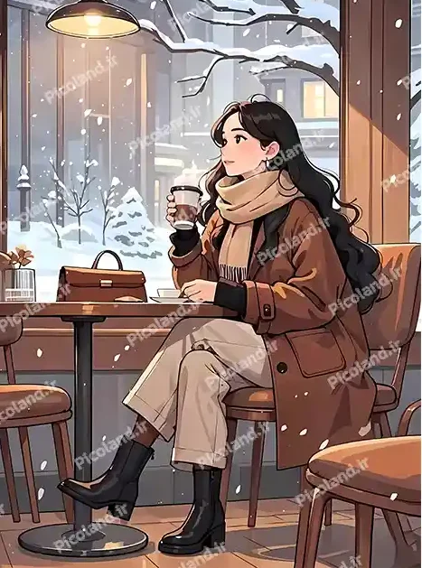 تصویر با کیفیت 4k دختر در کافه کد0146
