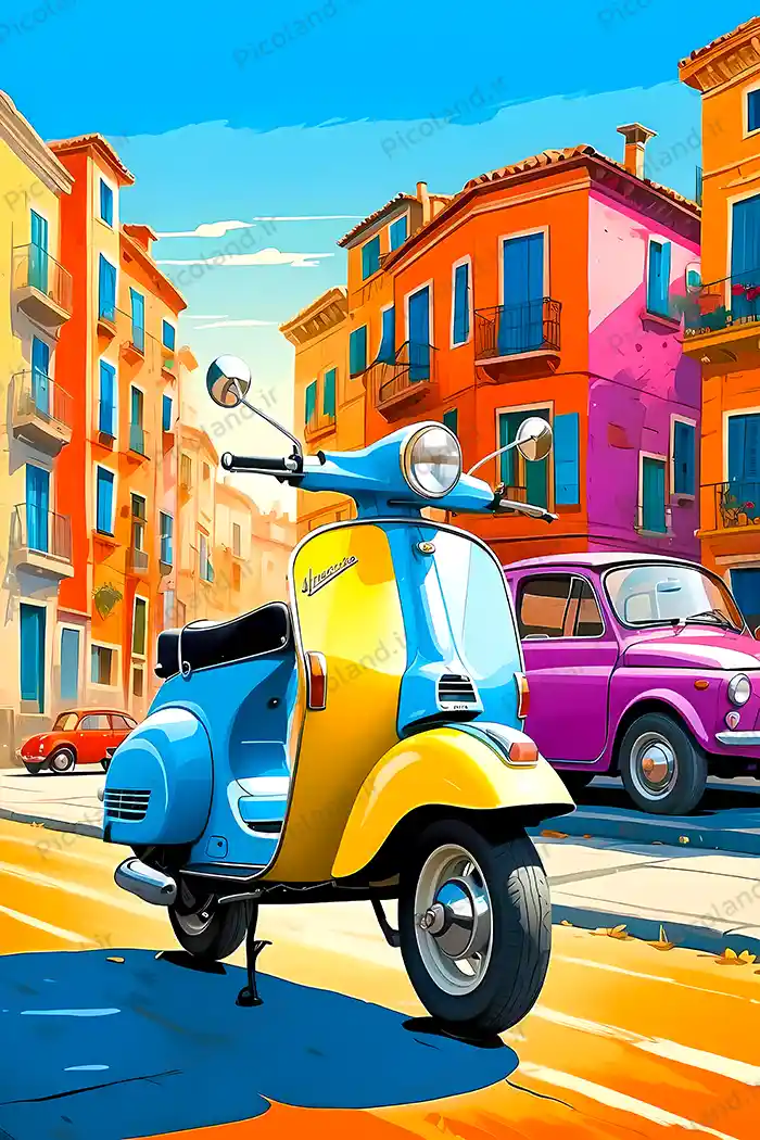 تصویر با کیفیت 8K موتور کلاسیک کد0149