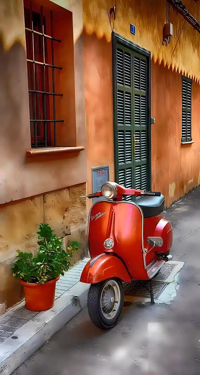 تصویر با کیفیت 8K طرح جلد موتور کلاسیک کد0164