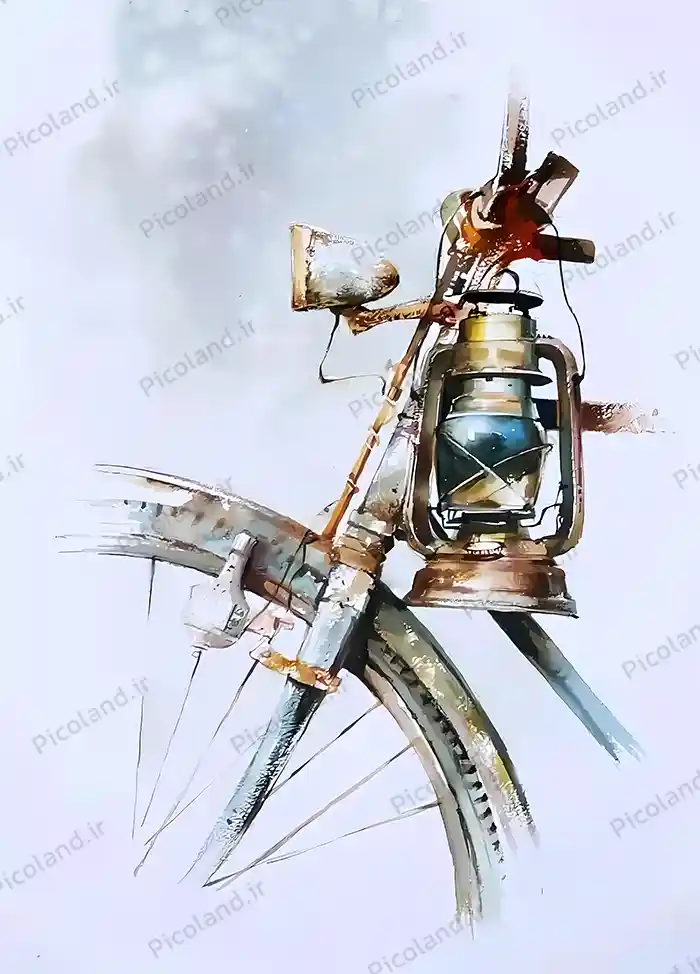 تصویر با کیفیت 8K نقاشی دو چرخه کلاسیک کد0165
