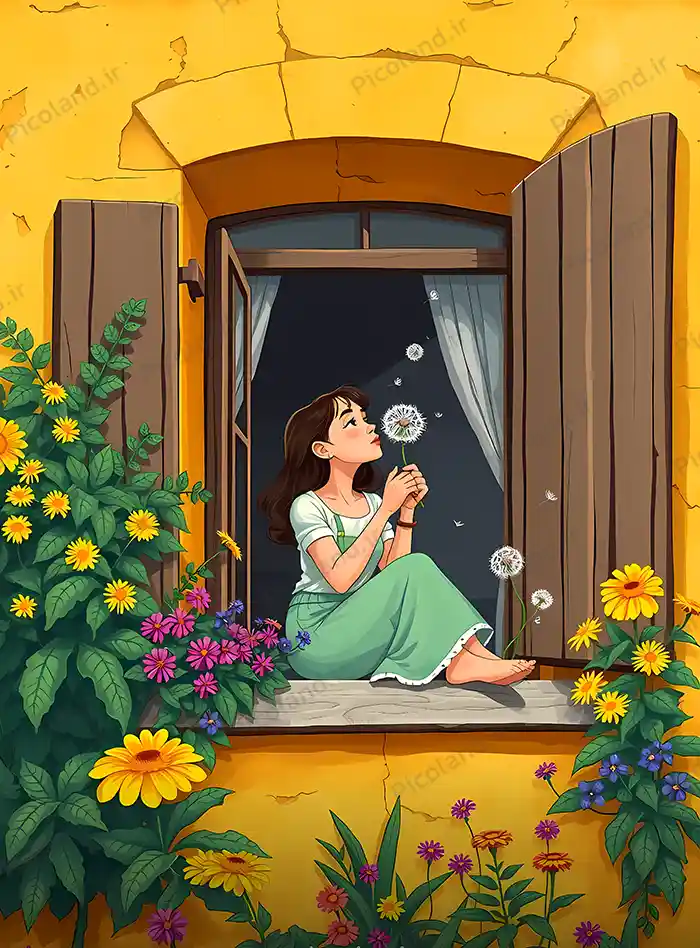 تصویر با کیفیت 8K طرح جلد دختر و قاسدک کد0167