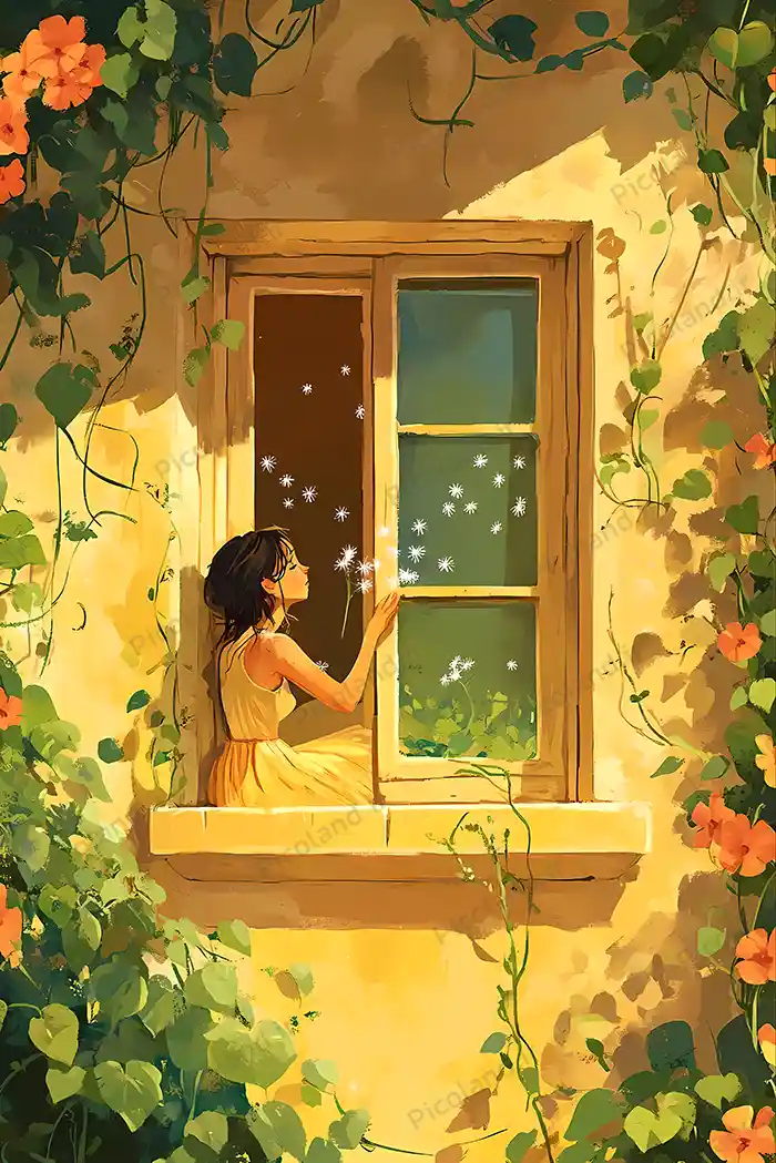 تصویر با کیفیت 8K طرح جلد دختر و قاسدک کد0170