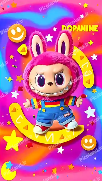 تصویر با کیفیت 12k لبوبو رنگ بندی شاد و کیوت کد0172