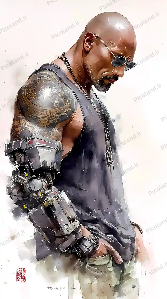 تصویر با کیفیت 8k هنرپیشه و بازیگر دواین جانسون کد0181