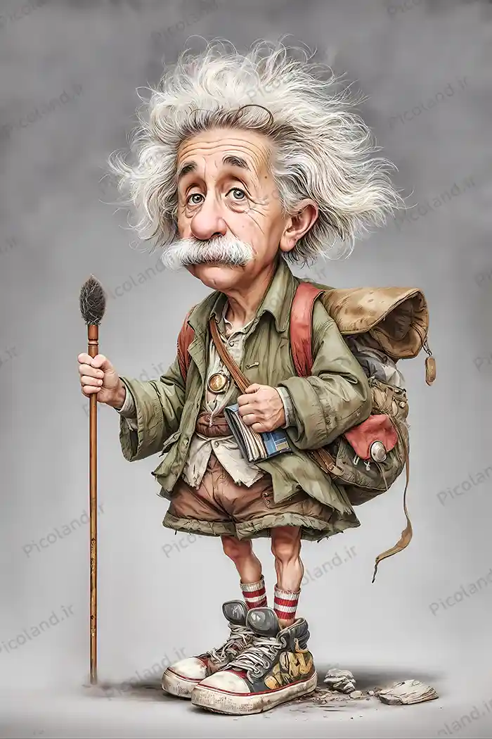 تصویر با کیفیت 12K طرح نقاشی آلبرت اینشتین کد0185