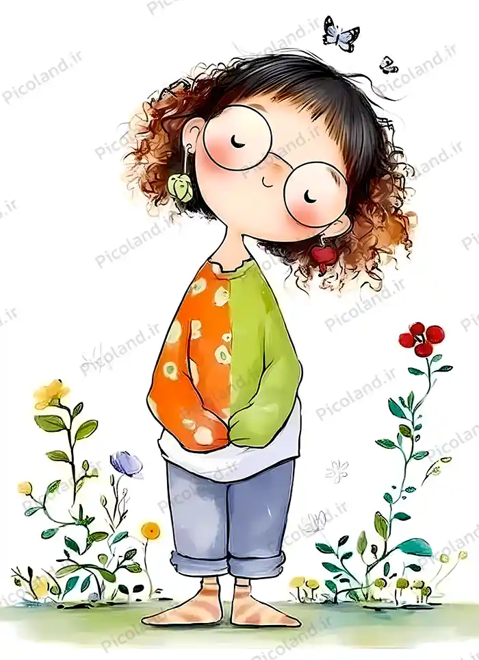 تصویر با کیفیت 5K طرح نقاشی دختر کیوت کد0192