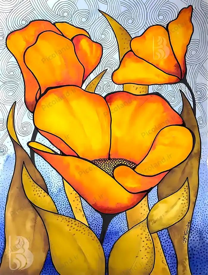 تصویر با کیفیت 12K طرح گل های زرد زیبا کد0199