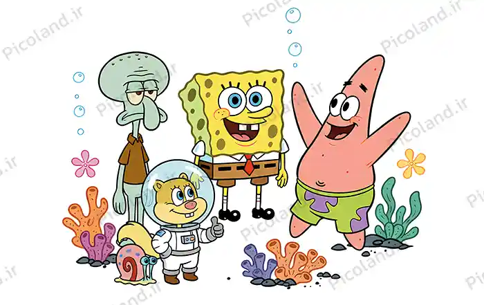 تصویر با کیفیت 8K عکس کارتون باب اسفنجی و پاتریک کد0214