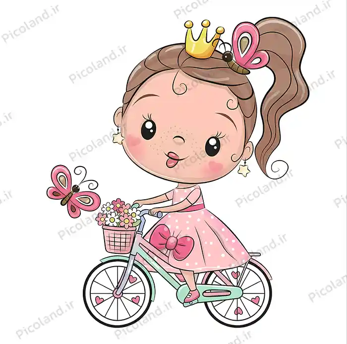 تصویر با کیفیت 12K عکس دختر پرنسس سوار دوچرخه کد0219