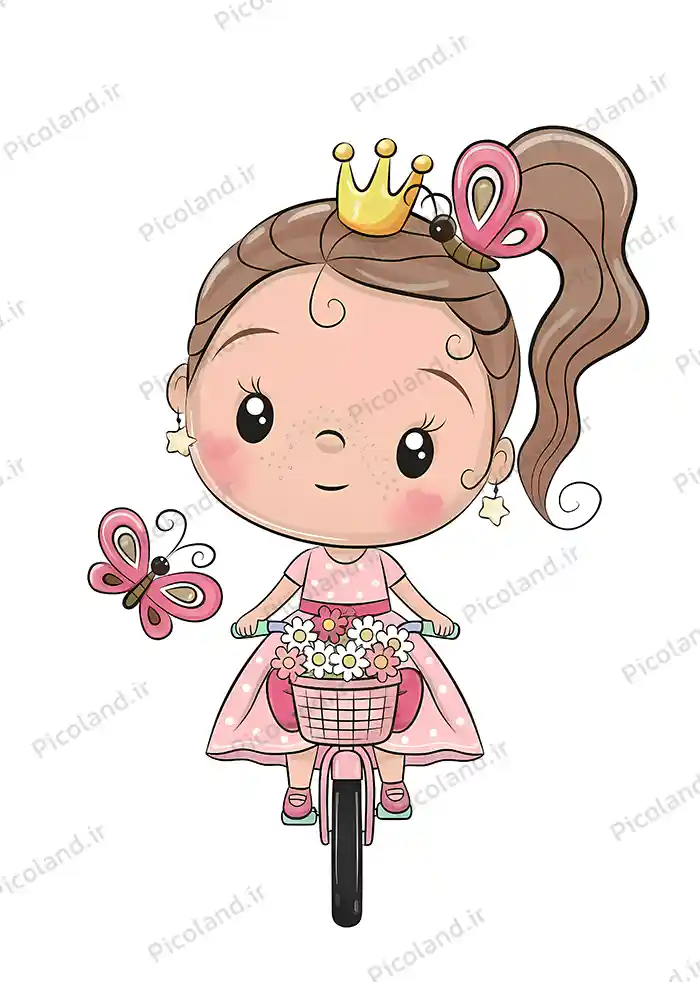 تصویر با کیفیت 8K عکس دختر پرنسس سوار دوچرخه کد0220