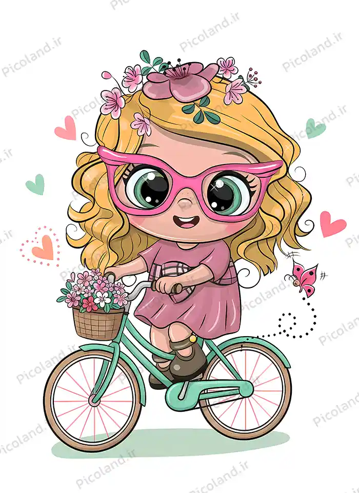 تصویر با کیفیت 8K عکس دختر دوچرخه سوار کیوت کد0223