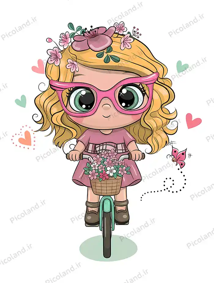 تصویر با کیفیت 8K عکس دختر دوچرخه سوار کیوت کد0224