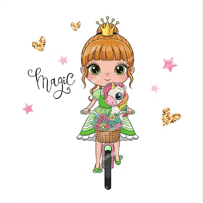 تصویر با کیفیت 8K عکس دختر دوچرخه سوار کیوت کد0227