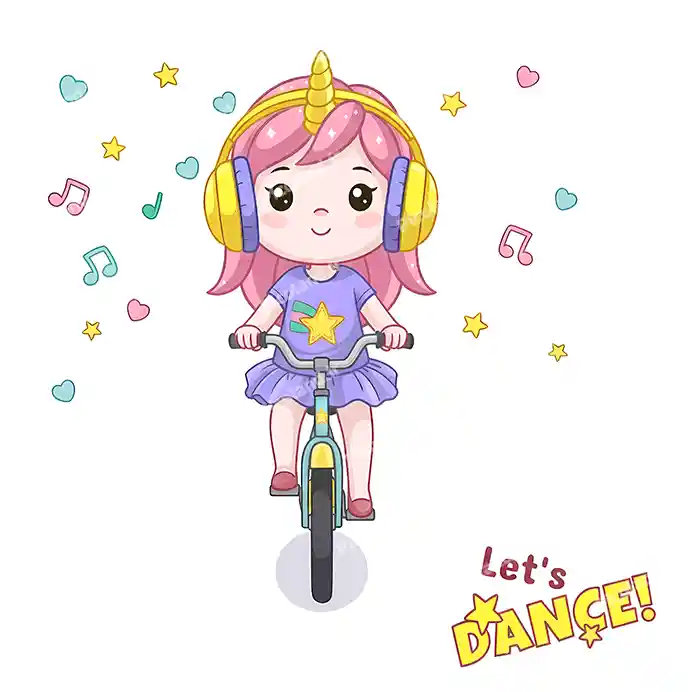 عکس با کیفیت 8K دختر کوچولو دوچرخه سوار کیوت کد0234