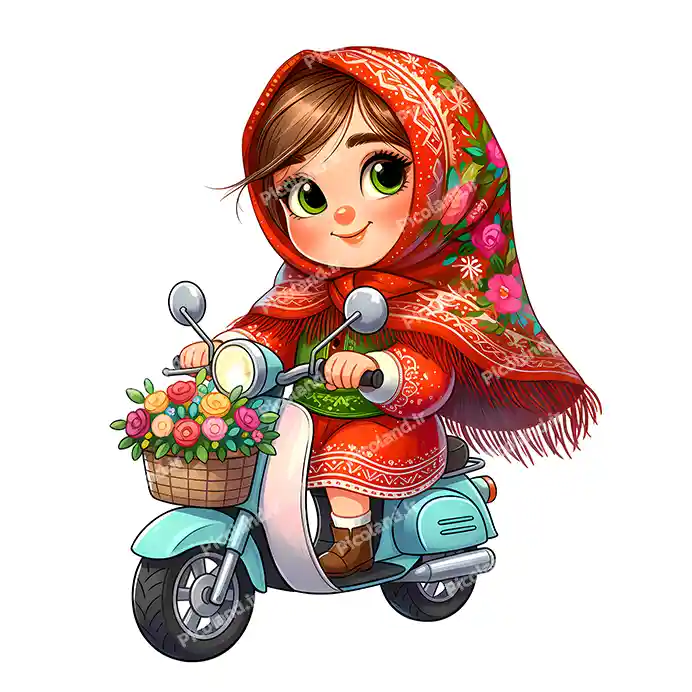 عکس با کیفیت 8K دختر کوچولو موتور سوار کیوت کد0239