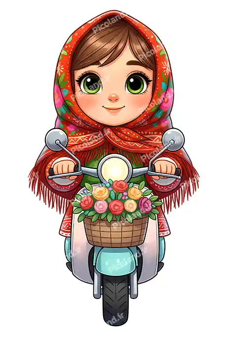 عکس با کیفیت 8K دختر کوچولو موتور سوار کیوت کد0240