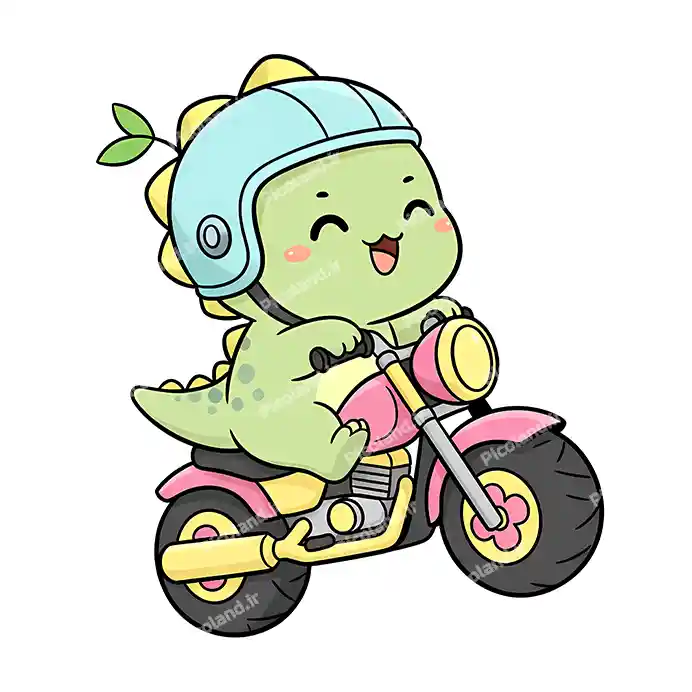 عکس با کیفیت 5K اژدها کوچولو موتو سوار کیوت کد0242