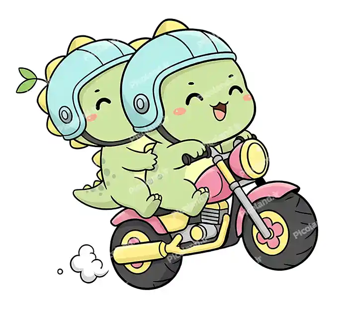 عکس با کیفیت 5K اژدها کوچولو موتو سوار کیوت کد0243