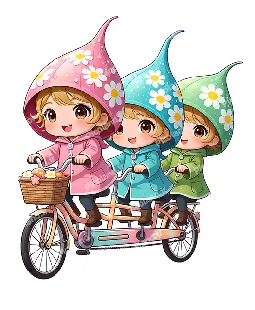 عکس با کیفیت 5K کوچولو های دوچرخه سوار کیوت کد0245