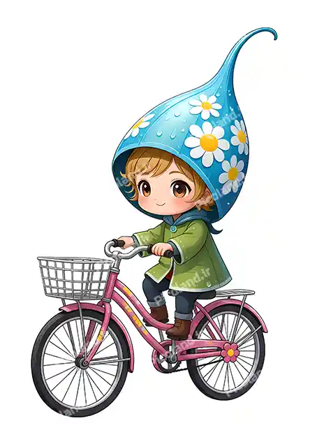 عکس با کیفیت 5K کوچولو دوچرخه سوار کیوت کد0247