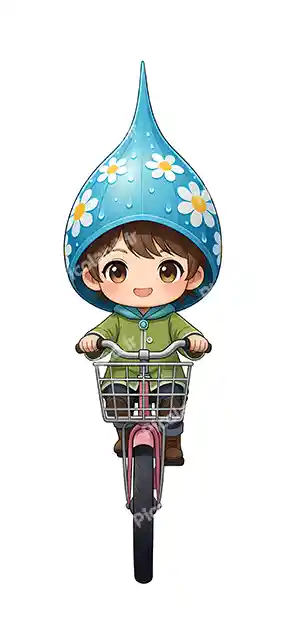 عکس با کیفیت 5K کوچولو دوچرخه سوار کیوت کد0249