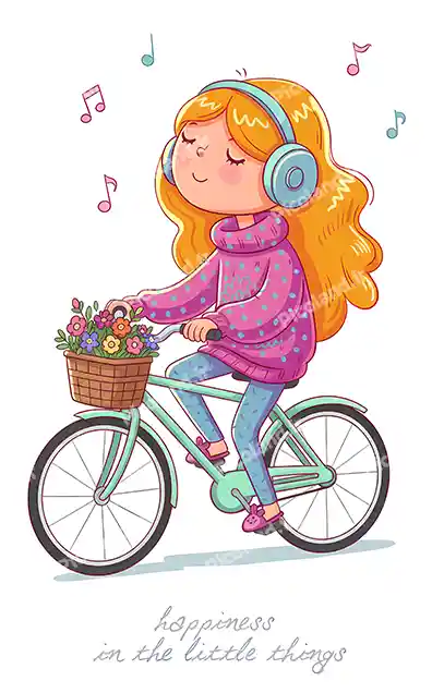 عکس با کیفیت 5K دختر در حال دوچرخه سواری کد0253