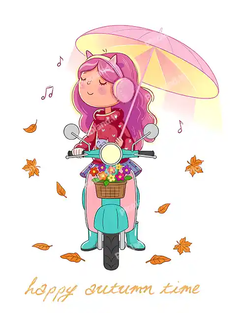 عکس با کیفیت 5K دختر در حال موتور سواری کد0255