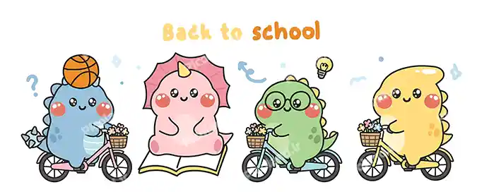 عکس با کیفیت 8K کارکتر های کیوت در حال دوچرخه سواری کد0260