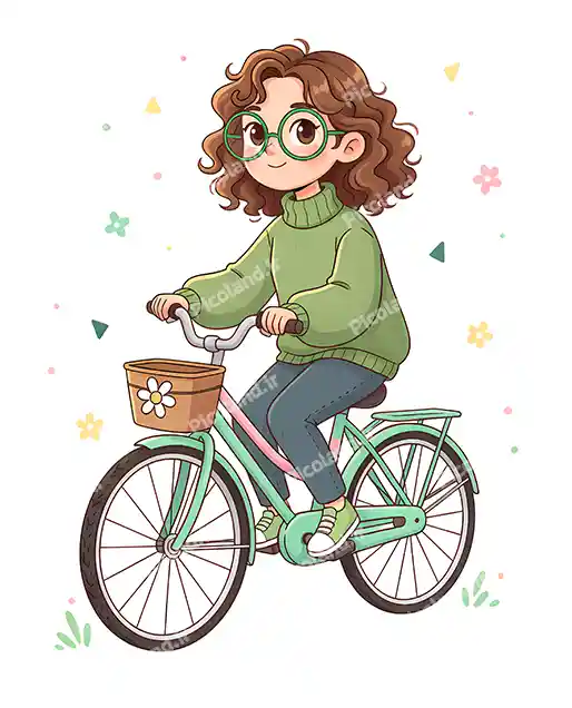 عکس با کیفیت 8K دختر در حال دوچرخه سواری کد0266