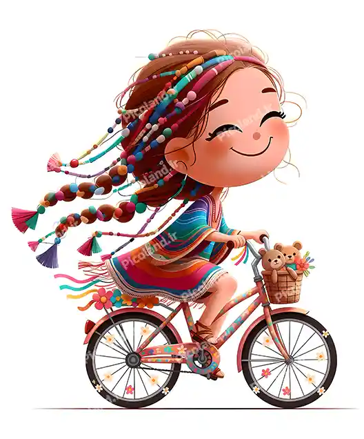 عکس با کیفیت 5K دختر درحال دو چرخه بازی کد0273