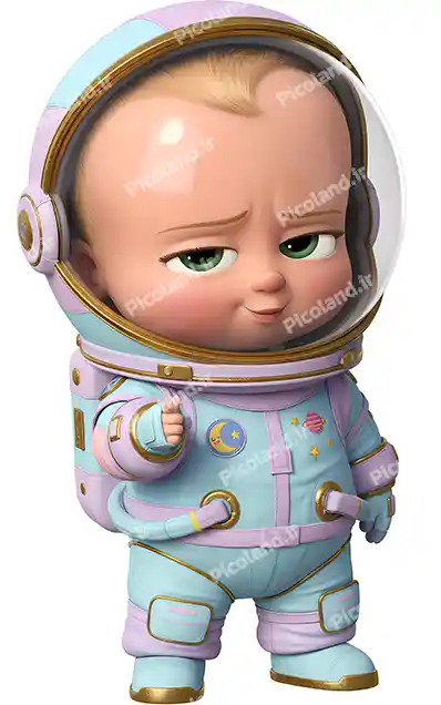 عکس با کیفیت 8K کارتون بچه رییس با لباس فضانورد کد0290