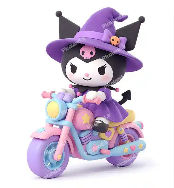 عکس با کیفیت 8K کرومی در حال موتور سواری کیوت کد0298