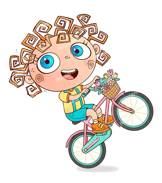 عکس با کیفیت 4K پسر کیوت درحال تک چرخ زدن بادو چرخه کد0307