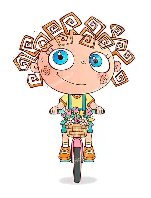 عکس با کیفیت 4K پسر کیوت سوار بادو چرخه کد0308