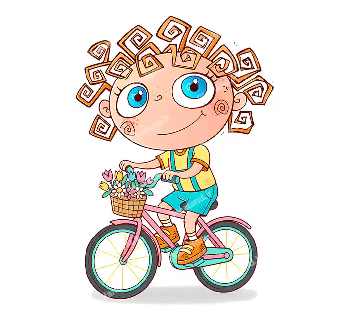 عکس با کیفیت 5K پسر کیوت درحال دوچرخه سواری کد0313