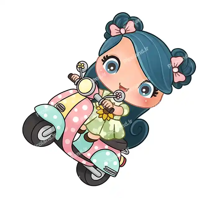 عکس با کیفیت 5K دختر کیوت درحال موتور سواری کد0321