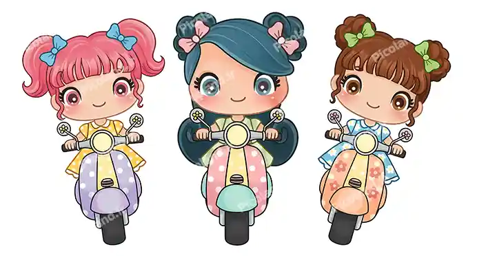 عکس با کیفیت 5K دختر کیوت درحال موتور سواری کد0322