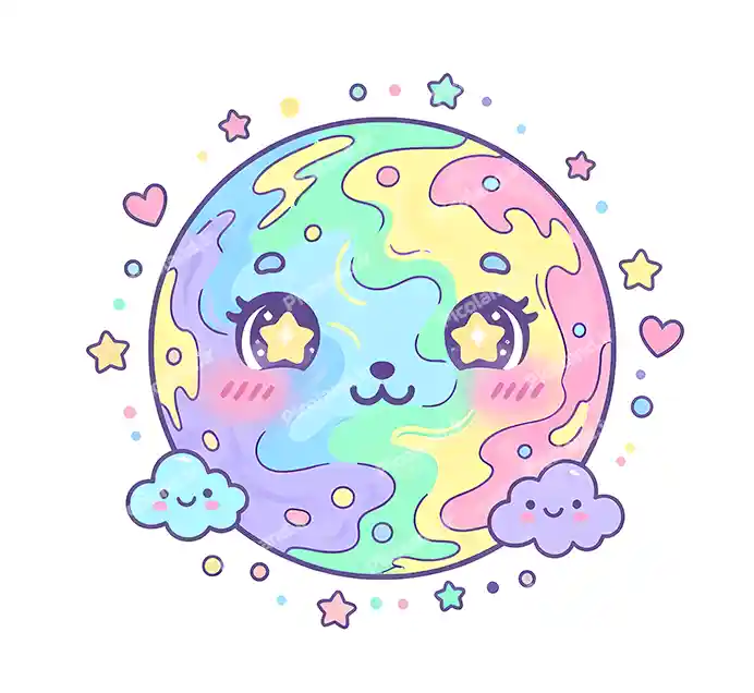 عکس با کیفیت 4K طرح کره ماه کیوت کد0348