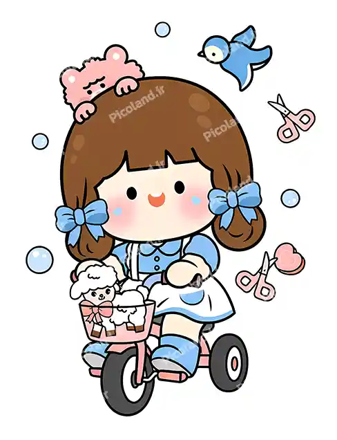 عکس با کیفیت HD دختر کیوت سوار سه چرخه کد0351