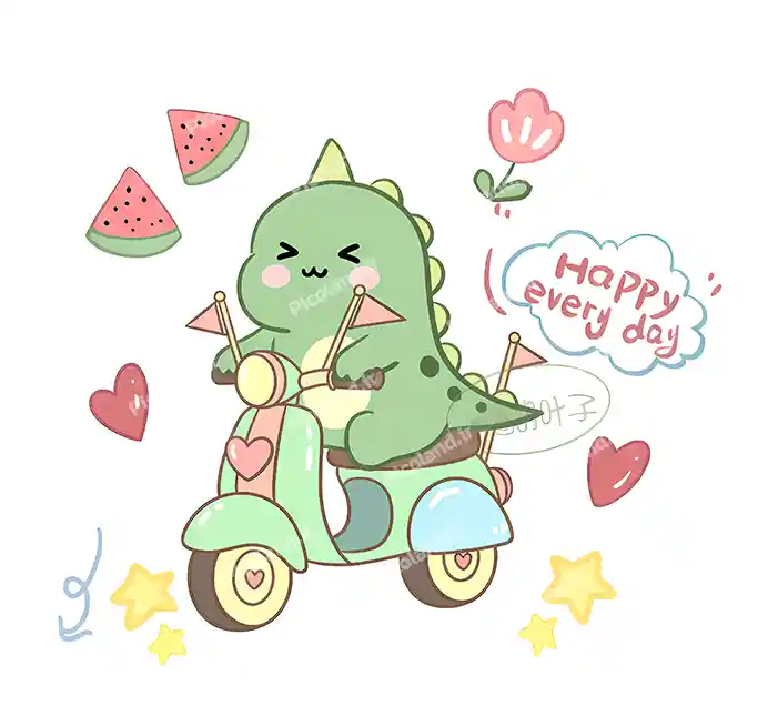 عکس با کیفیت HD اژدها کیوت سوار موتور کد0353