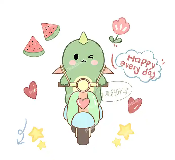 عکس با کیفیت HD اژدها کیوت سوار موتور کد0354