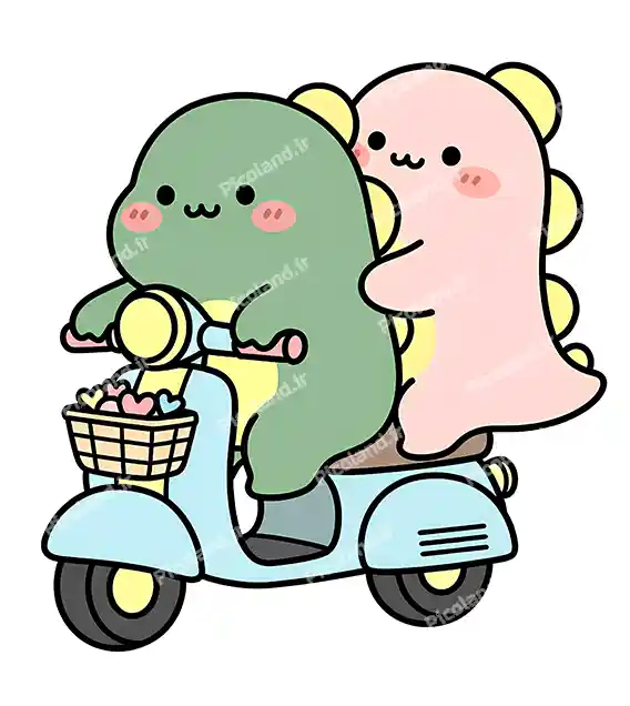 عکس با کیفیت HD اژدها کیوت سوار موتور کد0355