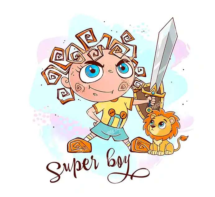 عکس با کیفیت 5K پسر شمشیر به دست کیوت کد0363