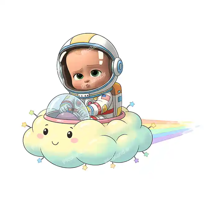 عکس با کیفیت 4K کارتون بچه رییس فضانورد کد0373