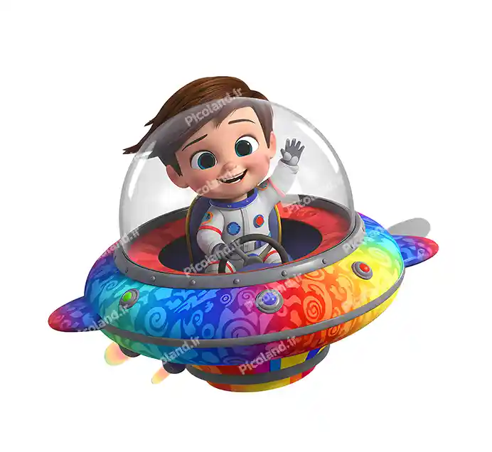 عکس با کیفیت 4K کارتون بچه رییس فضانورد کد0377
