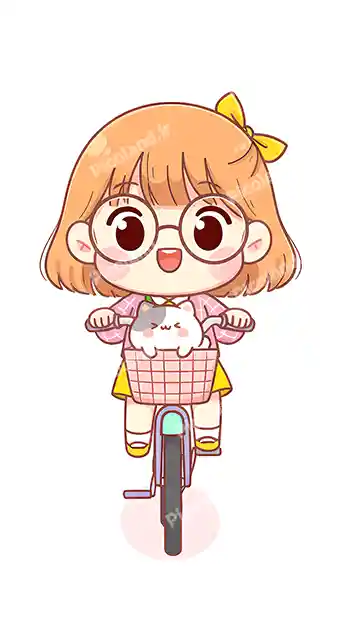 عکس با کیفیت 4K دختر کیوت دوچرخه سوار کد0381