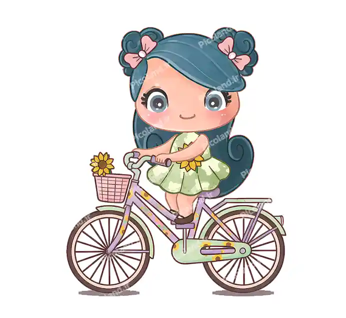 عکس با کیفیت 4K دختر کیوت دوچرخه سوار کد0383